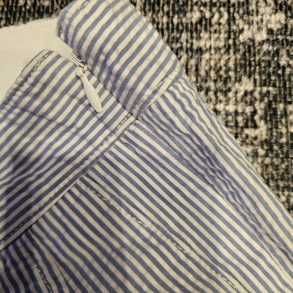 J.Crew Pleated Short in Stripe Women’s Size 6 Blue & White 100% Cotton - Picture 4 of 7
